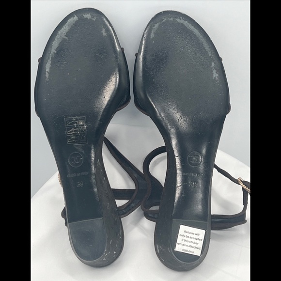 CHANEL Camellia Dark Brown Mesh Suede CC T-Strap Cork Wedge Sandals Size 39 US 9 - Picture 15 of 15